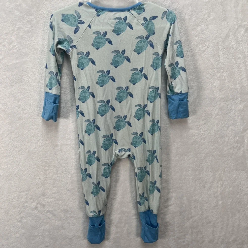 Caden Lane Bamboo Convertible Zipper Sleeper Unisex Baby 3-6m Sea Turtles‎